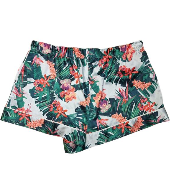 Victoria's secret NEW tropical palm leaf floral print boxer satin sleep short XL - Picture 2 of 4